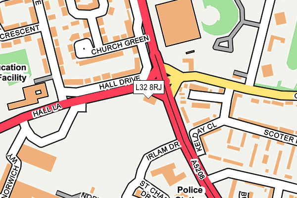 L32 8RJ map - OS OpenMap – Local (Ordnance Survey)