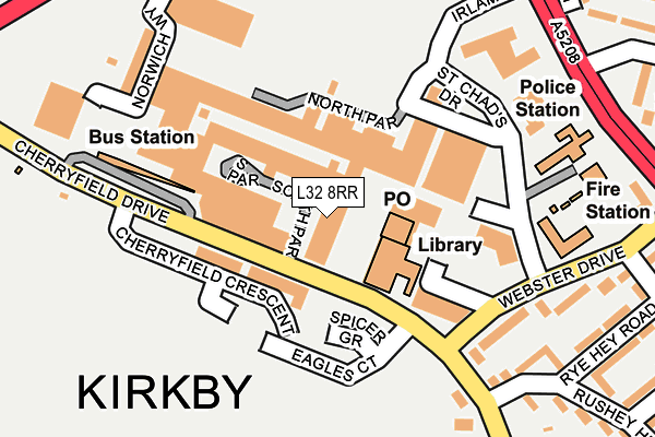 L32 8RR map - OS OpenMap – Local (Ordnance Survey)