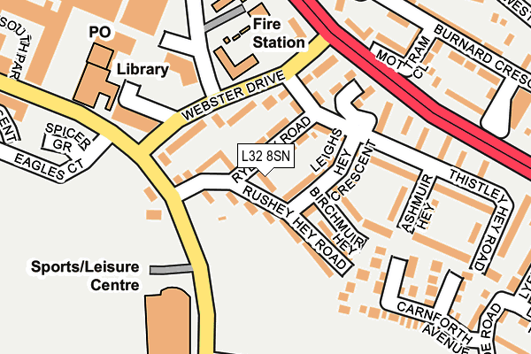 L32 8SN map - OS OpenMap – Local (Ordnance Survey)