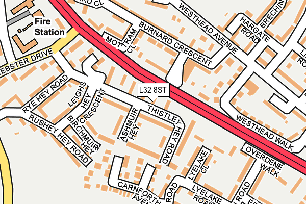 L32 8ST map - OS OpenMap – Local (Ordnance Survey)