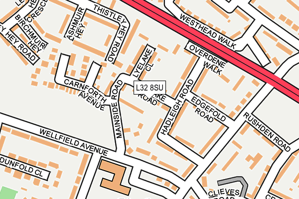 L32 8SU map - OS OpenMap – Local (Ordnance Survey)