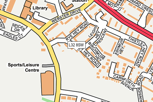 L32 8SW map - OS OpenMap – Local (Ordnance Survey)