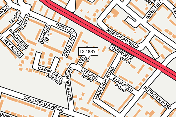 L32 8SY map - OS OpenMap – Local (Ordnance Survey)