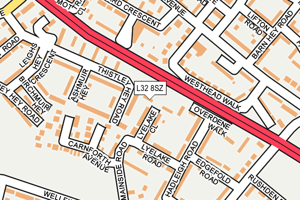 L32 8SZ map - OS OpenMap – Local (Ordnance Survey)