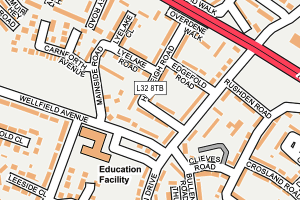 L32 8TB map - OS OpenMap – Local (Ordnance Survey)