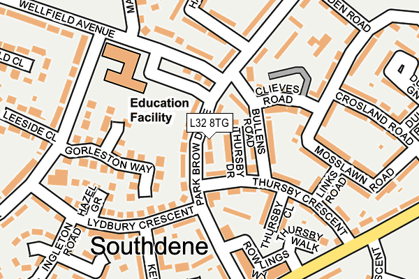 L32 8TG map - OS OpenMap – Local (Ordnance Survey)