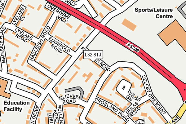 L32 8TJ map - OS OpenMap – Local (Ordnance Survey)
