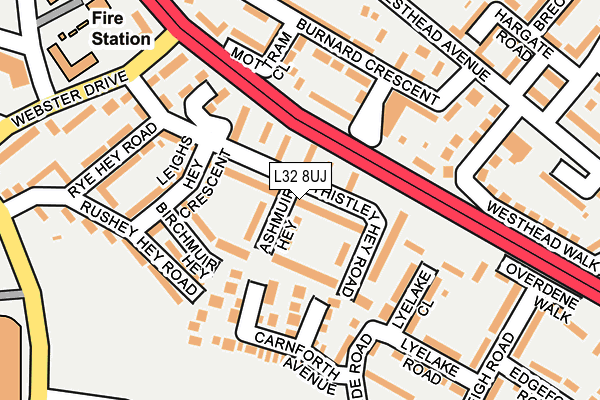 L32 8UJ map - OS OpenMap – Local (Ordnance Survey)