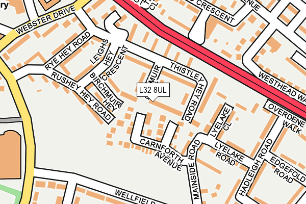 L32 8UL map - OS OpenMap – Local (Ordnance Survey)