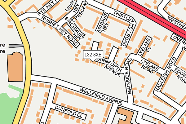 L32 8XE map - OS OpenMap – Local (Ordnance Survey)