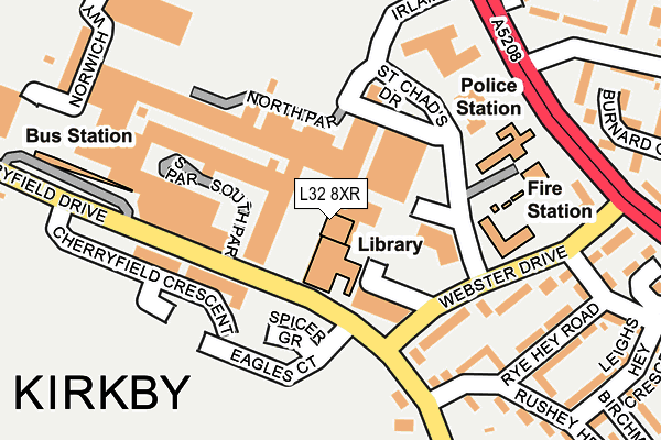 L32 8XR map - OS OpenMap – Local (Ordnance Survey)