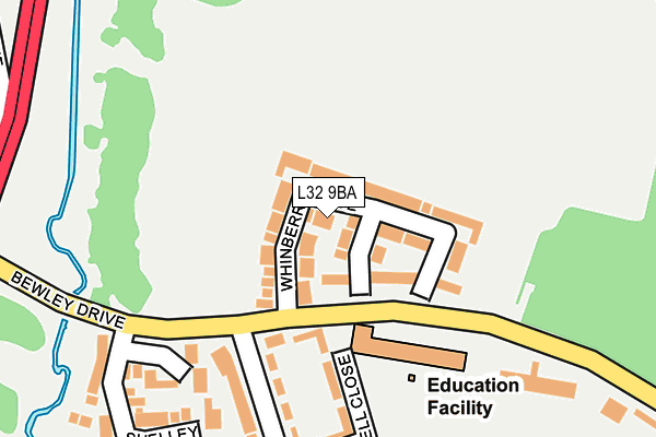 L32 9BA map - OS OpenMap – Local (Ordnance Survey)
