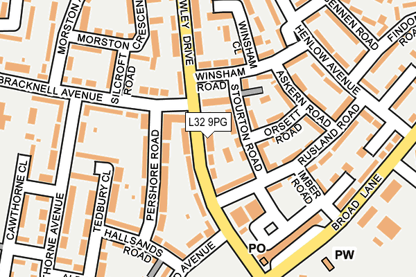 L32 9PG map - OS OpenMap – Local (Ordnance Survey)