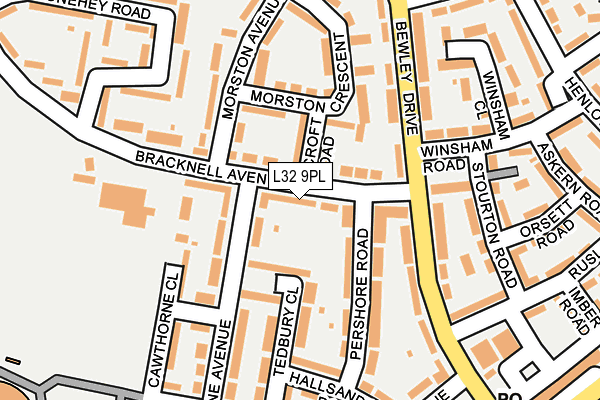 L32 9PL map - OS OpenMap – Local (Ordnance Survey)