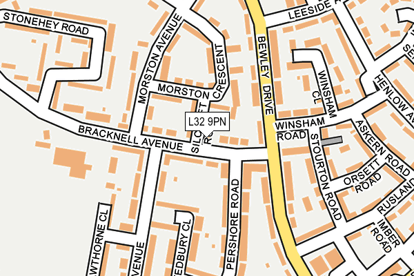 L32 9PN map - OS OpenMap – Local (Ordnance Survey)