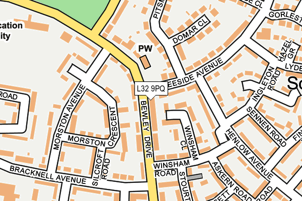 L32 9PQ map - OS OpenMap – Local (Ordnance Survey)