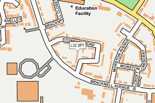 L32 9PT map - OS OpenMap – Local (Ordnance Survey)