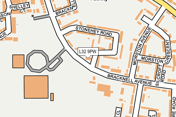 L32 9PW map - OS OpenMap – Local (Ordnance Survey)