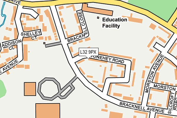 L32 9PX map - OS OpenMap – Local (Ordnance Survey)