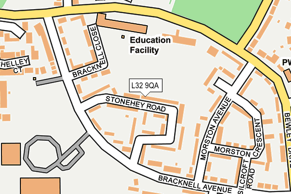 L32 9QA map - OS OpenMap – Local (Ordnance Survey)