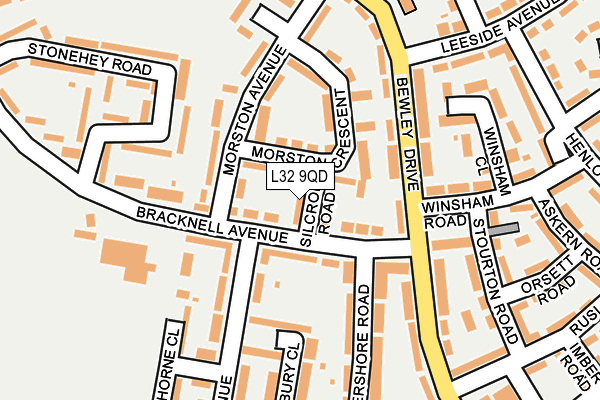 L32 9QD map - OS OpenMap – Local (Ordnance Survey)