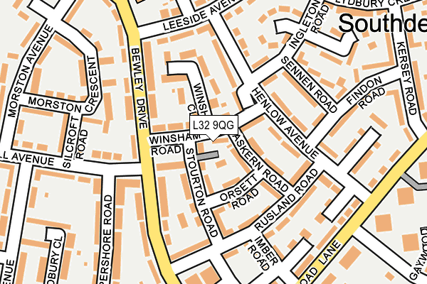 L32 9QG map - OS OpenMap – Local (Ordnance Survey)