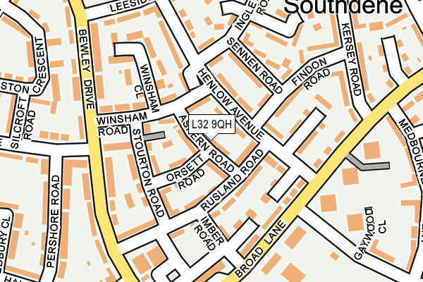 L32 9QH map - OS OpenMap – Local (Ordnance Survey)