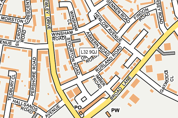 L32 9QJ map - OS OpenMap – Local (Ordnance Survey)
