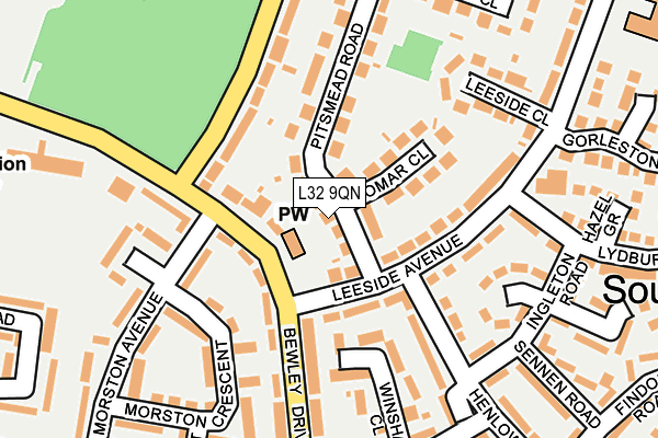 L32 9QN map - OS OpenMap – Local (Ordnance Survey)