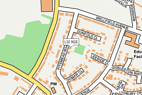 L32 9QS map - OS OpenMap – Local (Ordnance Survey)