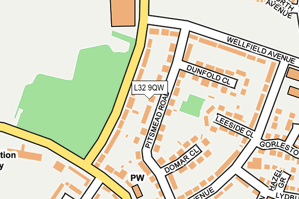 L32 9QW map - OS OpenMap – Local (Ordnance Survey)