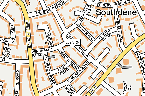 L32 9RN map - OS OpenMap – Local (Ordnance Survey)
