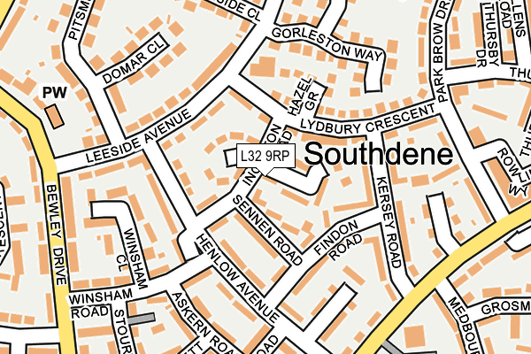L32 9RP map - OS OpenMap – Local (Ordnance Survey)