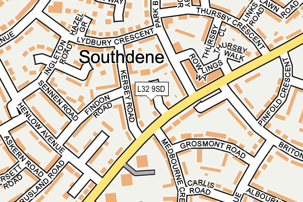 L32 9SD map - OS OpenMap – Local (Ordnance Survey)