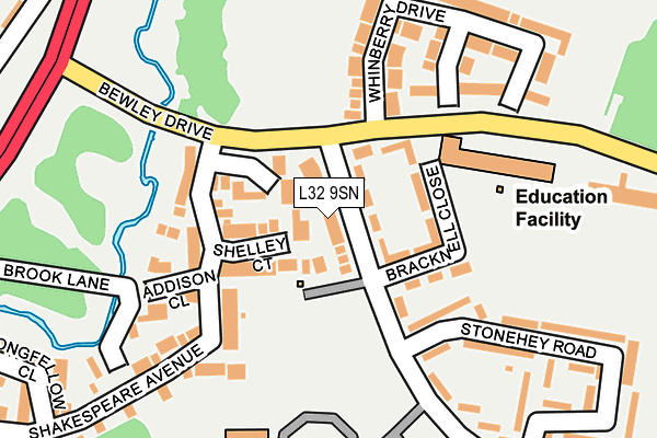 L32 9SN map - OS OpenMap – Local (Ordnance Survey)