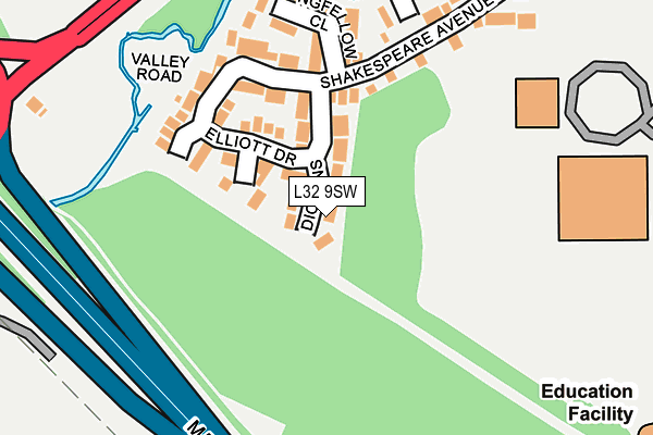 L32 9SW map - OS OpenMap – Local (Ordnance Survey)