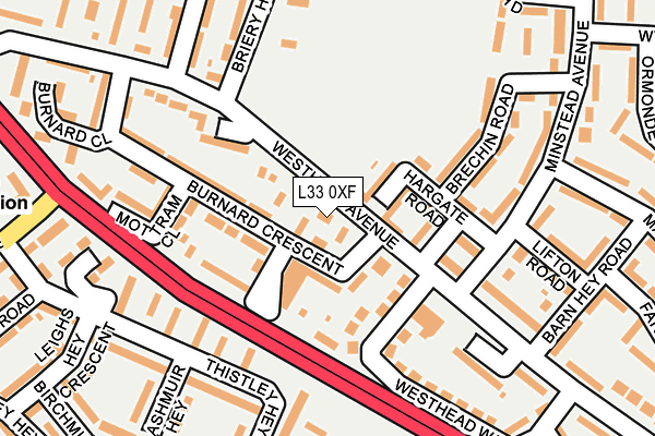 L33 0XF map - OS OpenMap – Local (Ordnance Survey)