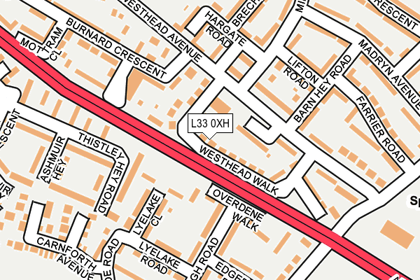 L33 0XH map - OS OpenMap – Local (Ordnance Survey)