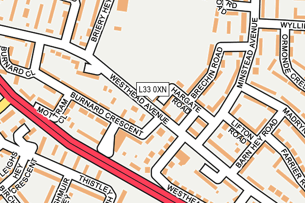 L33 0XN map - OS OpenMap – Local (Ordnance Survey)