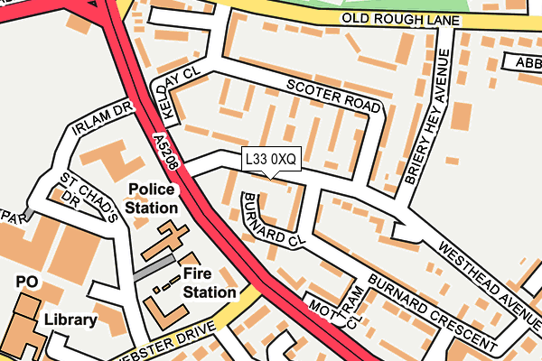 L33 0XQ map - OS OpenMap – Local (Ordnance Survey)