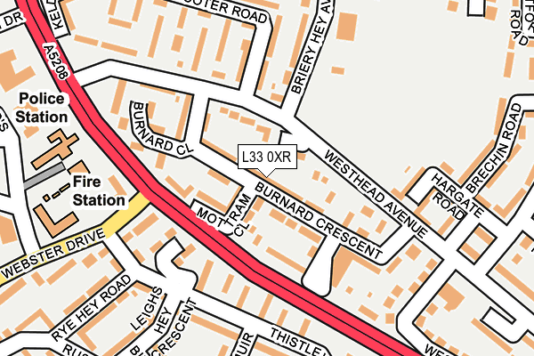 L33 0XR map - OS OpenMap – Local (Ordnance Survey)