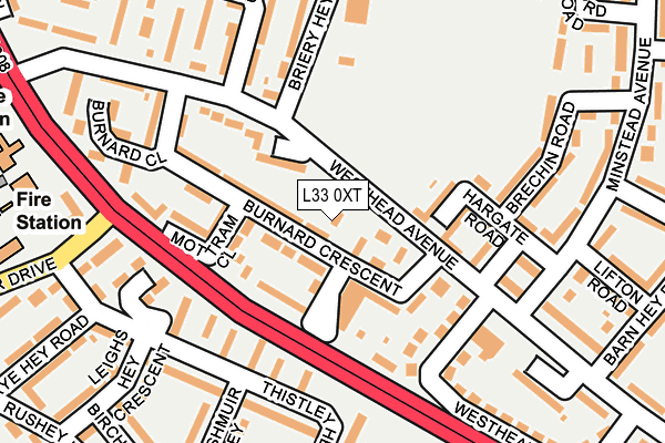 L33 0XT map - OS OpenMap – Local (Ordnance Survey)
