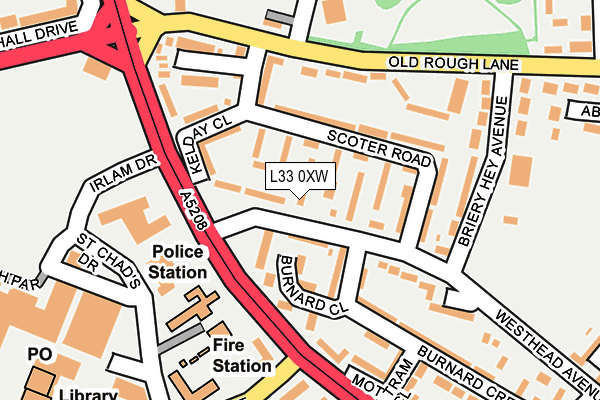 L33 0XW map - OS OpenMap – Local (Ordnance Survey)