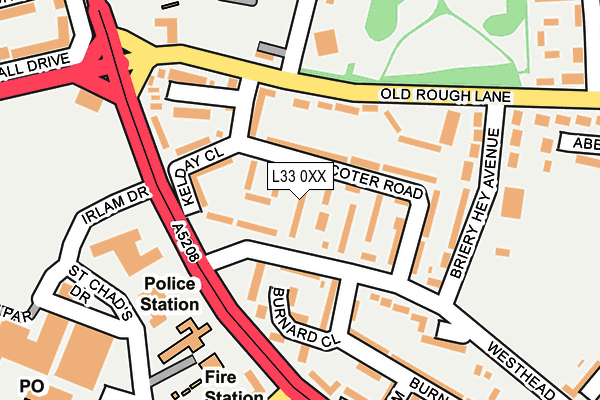 L33 0XX map - OS OpenMap – Local (Ordnance Survey)