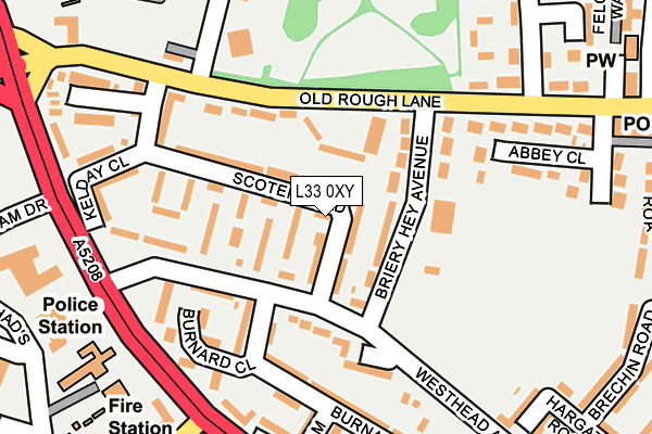 L33 0XY map - OS OpenMap – Local (Ordnance Survey)