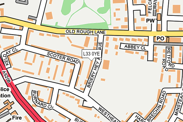 L33 0YE map - OS OpenMap – Local (Ordnance Survey)