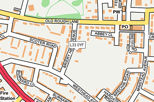 L33 0YF map - OS OpenMap – Local (Ordnance Survey)