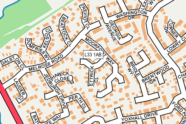 L33 1AB map - OS OpenMap – Local (Ordnance Survey)