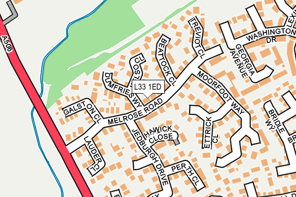 L33 1ED map - OS OpenMap – Local (Ordnance Survey)