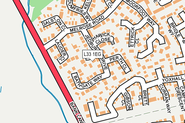 L33 1EG map - OS OpenMap – Local (Ordnance Survey)